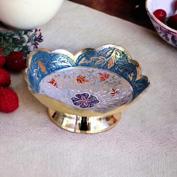 Brass Minakari Dry Fruits Bowl – 3.5 Inch Decorative Bowl