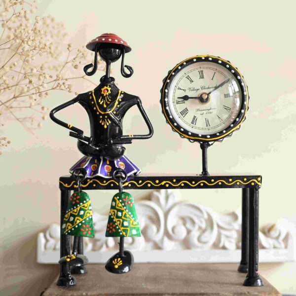 Doll with clock black